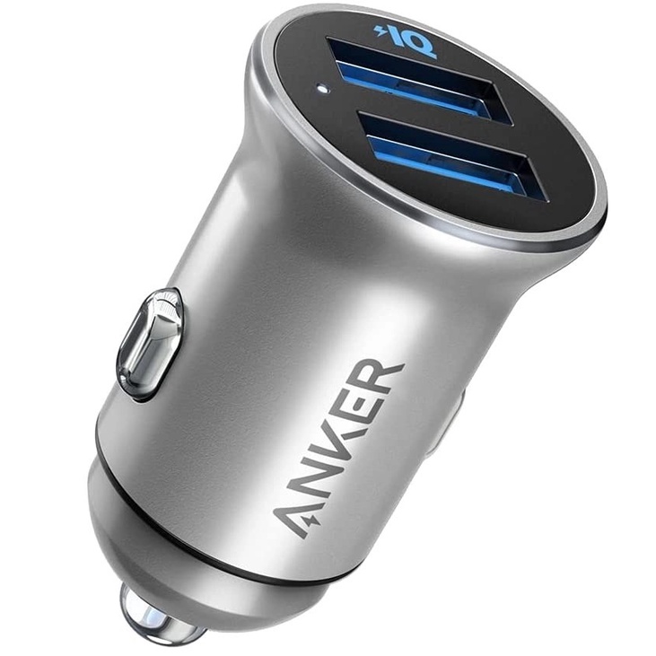 Tẩu Sạc Ô Tô ANKER Powerdrive 2 Alloy 2 Cổng, Công Suất 24W - A2727