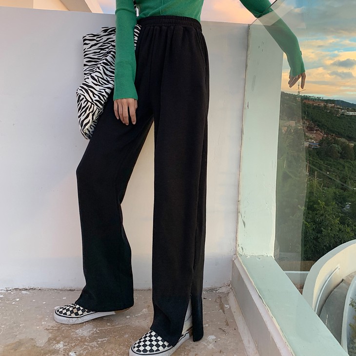 Quần Thể Thao Xiaozhainv Lưng Cao Xẻ Ống Phong Cách Hàn Quốc Dành Cho Nữ | BigBuy360 - bigbuy360.vn