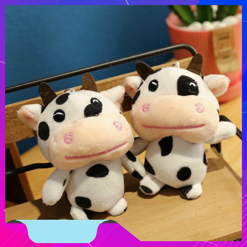 Móc khoá, móc cài balo hình bò sữa