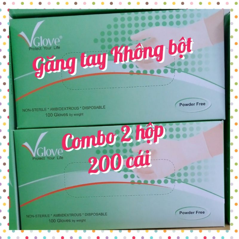 Găng tay y tế VGLOVE, KHÔNG BỘT (Combo 2 hộp)