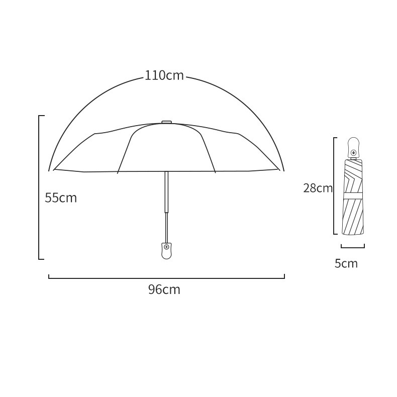 Ô che mưa dù chống nắng TỰ ĐỘNG gấp gọn cầm tay, Ô chống tia UV hồng ngoại hình dễ thương- JANNA
