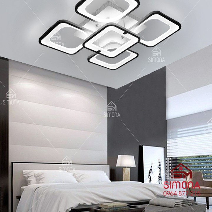 Đèn trần LED - đèn ốp trần - đèn trần trang trí 5 cánh vuông hiện đại DM 101 5 CÁNH