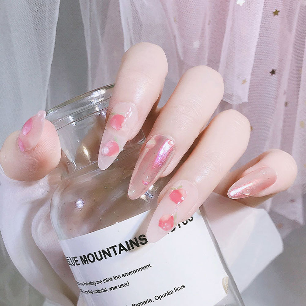 [Hàng mới về] Nhãn dán kiểu trái đào dễ thương chống thấm nước trang trí móng nghệ thuật