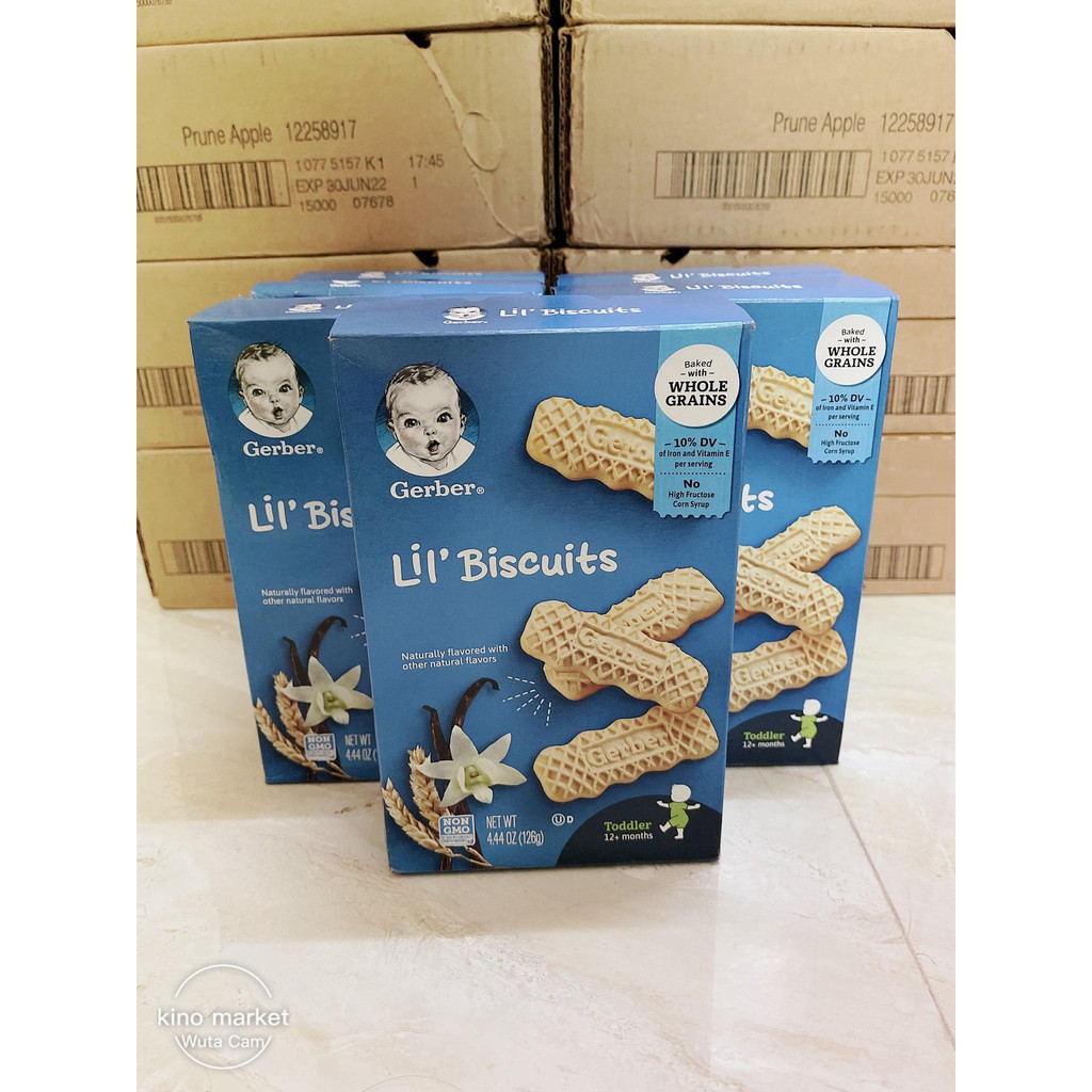 Bánh quy ăn dặm Gerber vani Lil Biscuits