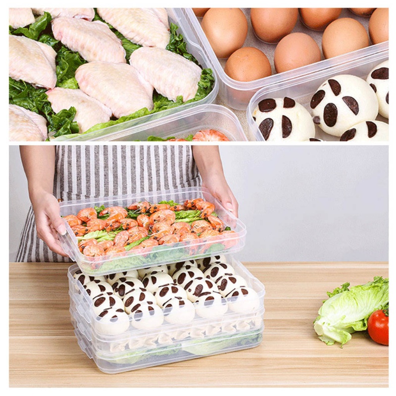 Hộp Đựng Thực Phẩm Bằng Nhựa Có Nắp Đậy Tiện Dụng Cho Tủ Lạnh