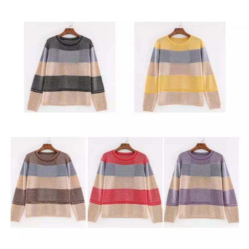 Áo len nữ dài tay, áo len lưới chất len mềm chuẩn form | BigBuy360 - bigbuy360.vn