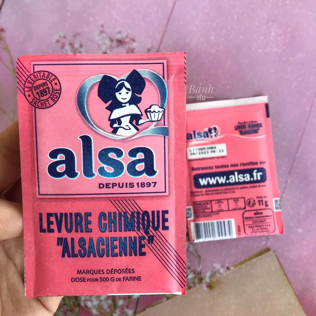 Bột Nổi Alsa 11g/Bột nổi làm bánh Alsa xuất xứ Pháp tạo độ bông xốp cho bánh bông lan, cupcake, cookie- PL55A