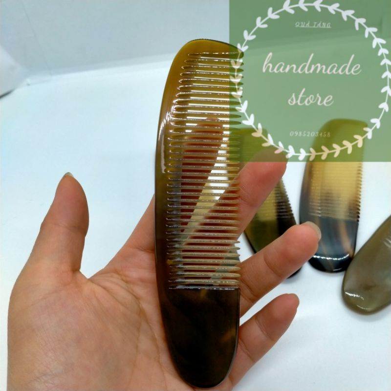 Lược sừng xuất Nhật 13cm để túi, răng tròn chải đầu siêu thích không gãy tóc