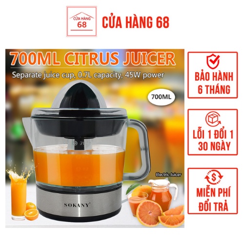 [HÀNG CAO CẤP] Máy Vắt Cam Sokany JE-623D Chính Hãng Dung Tích 700ml - Máy Vắt Nước Cam Tự Động Bằng Điện 2 Chiều