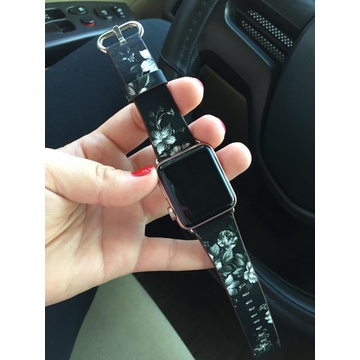 Dây Đeo Bằng Da Mềm Họa Tiết Hoa Cho Đồng Hồ Thông Minh Apple Watch 41 / 40 / 38mm 49 / 45 / 44 / 42mm Series Ultra / 8 / 7 / SE / 6 / 5 / 4 / 3 / 2 / 1