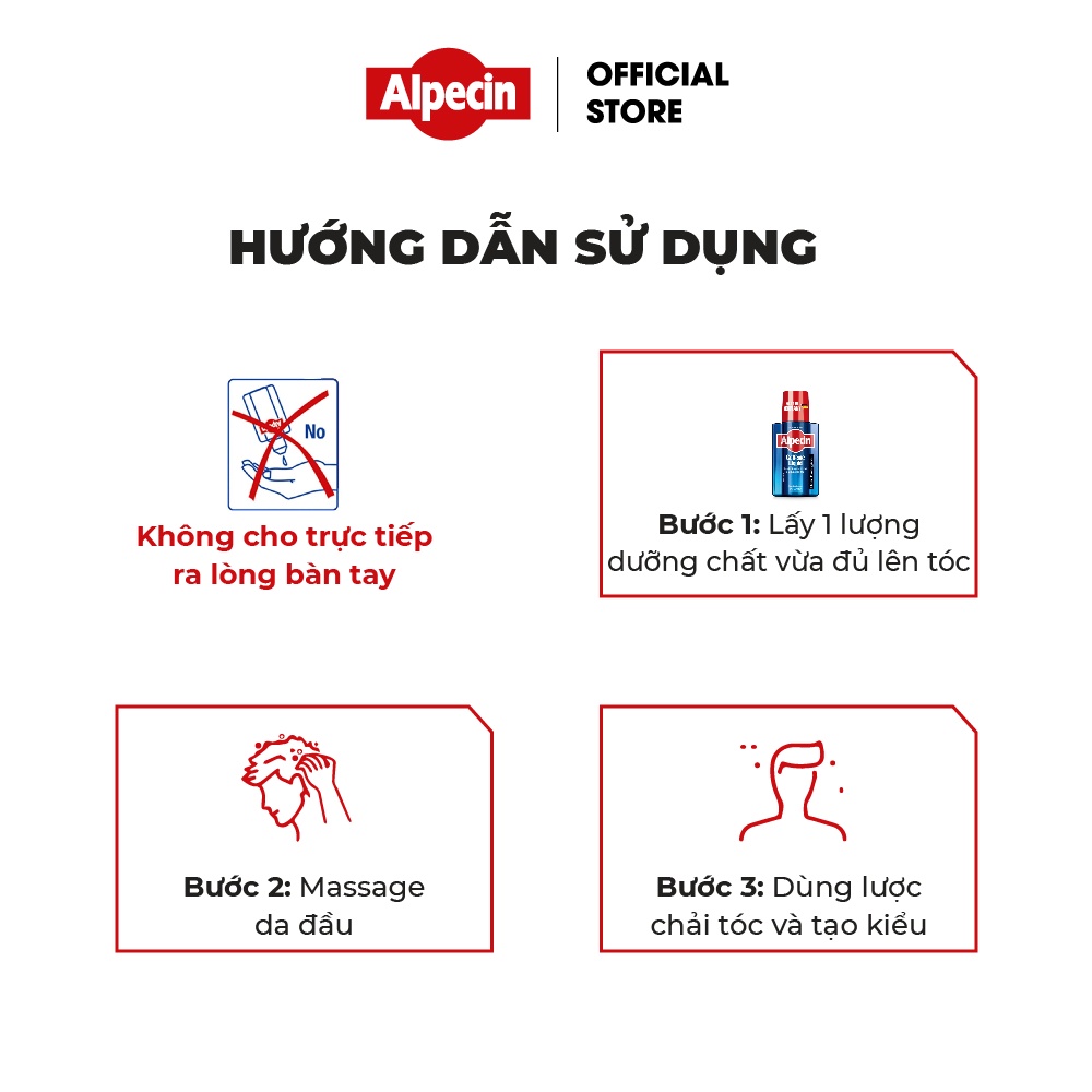 Combo 3 Tinh chất caffeine ngăn rụng tóc Alpecin Liquid 200ml kích thích mọc tóc