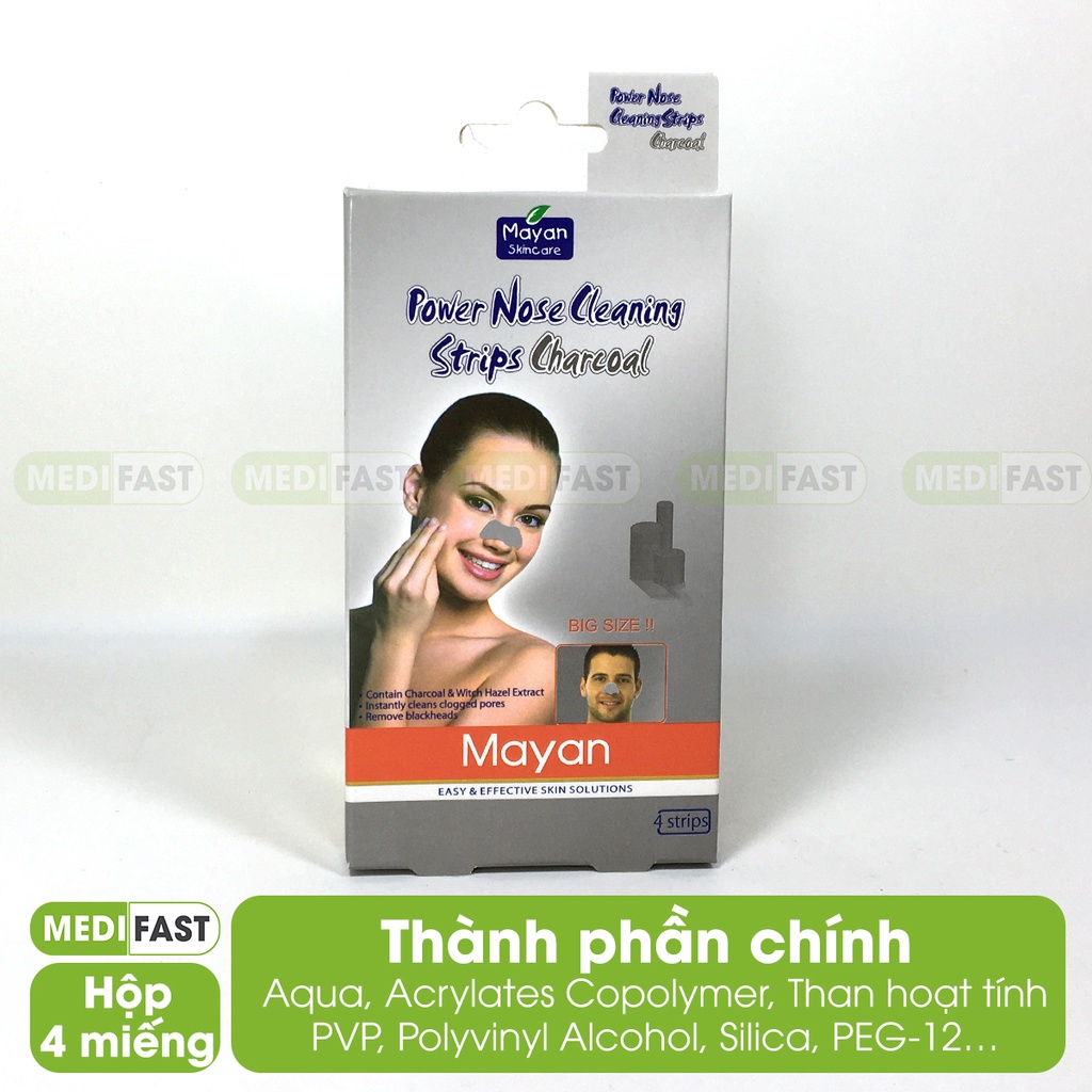 Miếng dán lột mụn Mayan - nhập khẩu Hàn Quốc - đánh bay mụn cám, mụn đầu đen từ lô hội, và than hoạt tính