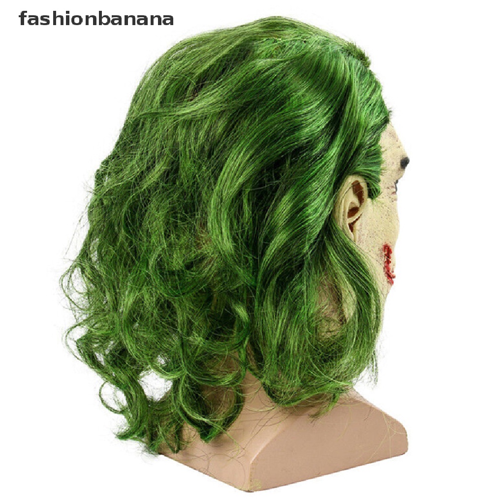 Mặt nạ Joker đáng sợ với mái tóc giả màu xanh lá dùng để hóa trang dịp Halloween