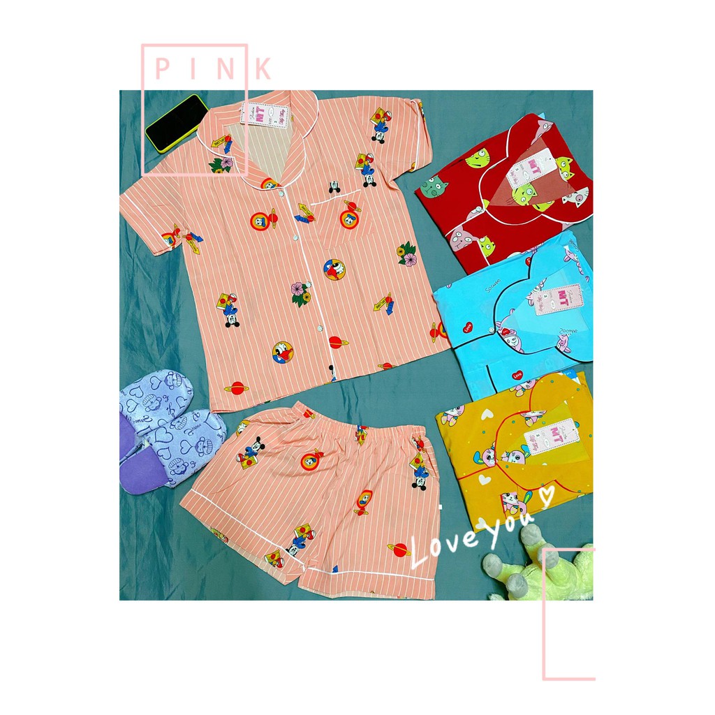 ⛔️[SALE SIÊU HOT] ⛔️ Bộ ngủ pijama chất vải lụa satin cao cấp ( tay cộc, quần cộc ). Hàng VNXK