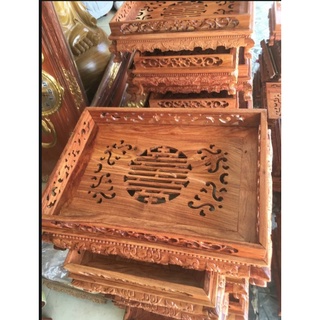 Khay Trà Chân Quỳ gỗ Hương Đá đồ dùng uống trà . kích thước 45cm x 35 x 11cm