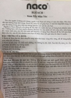 Thuốc tẩy tóc Naco bleach