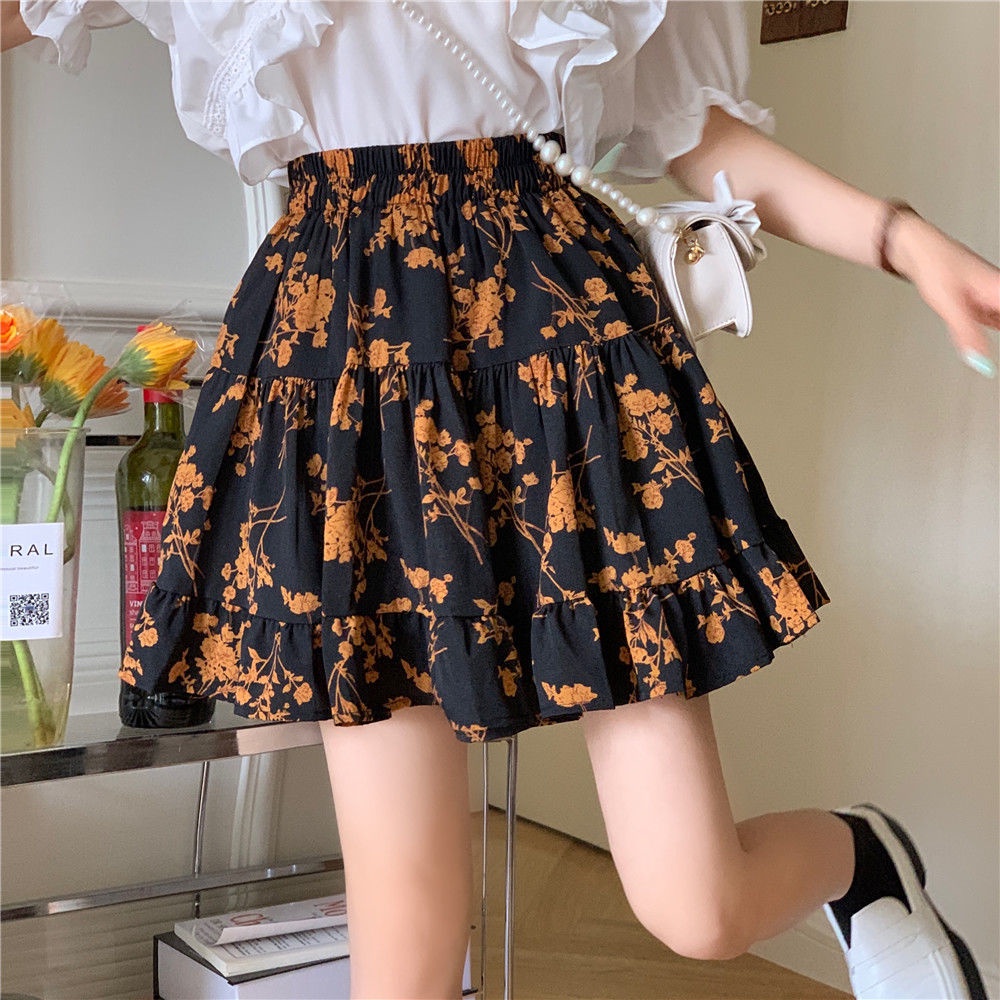Chân Váy Hoa Lưng Cao Thời Trang Mùa Hè Hàn Quốc Dành Cho Nữ