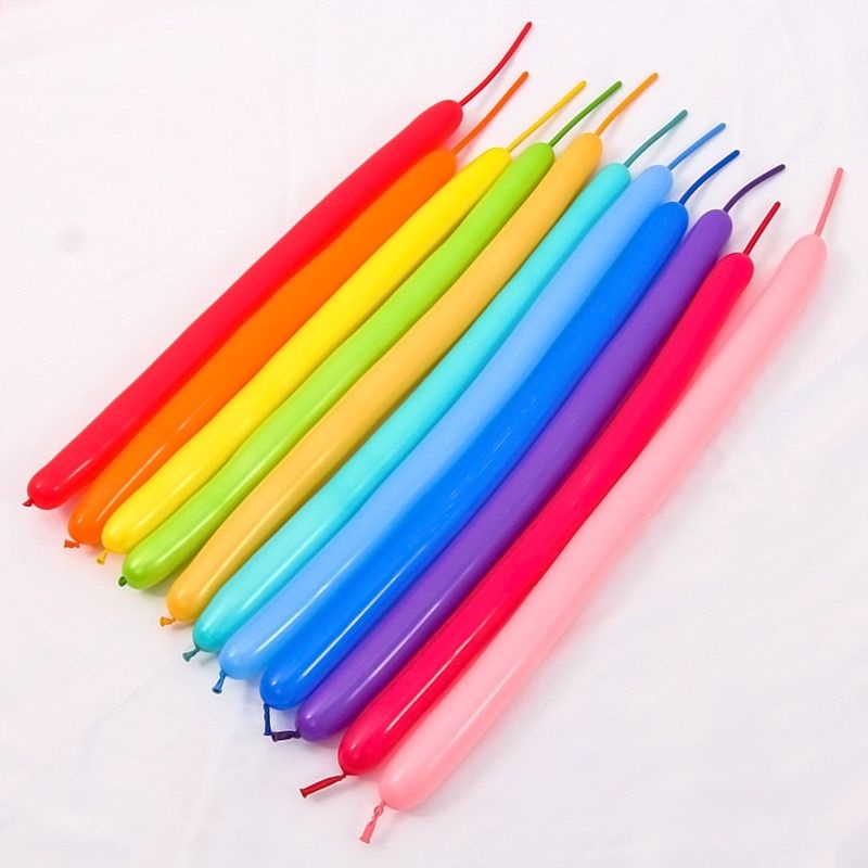 Set 100 quả bóng bay dài đủ màu sắc tạo hình nghệ thuật siêu dai