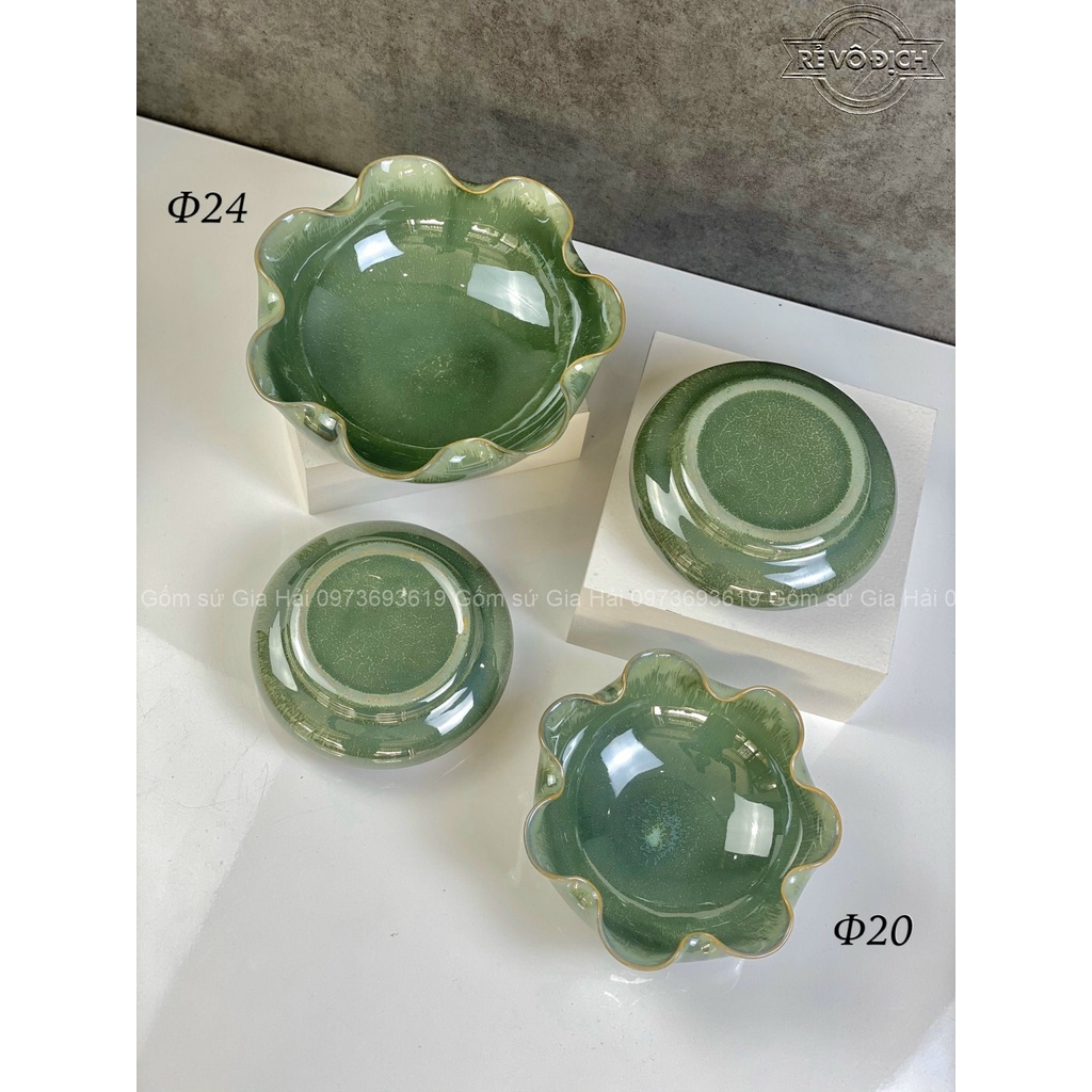 Bát sen thả hoa Minh đường tụ thuỷ ( 4 màu - 4 size 16- 20-24-30CM)