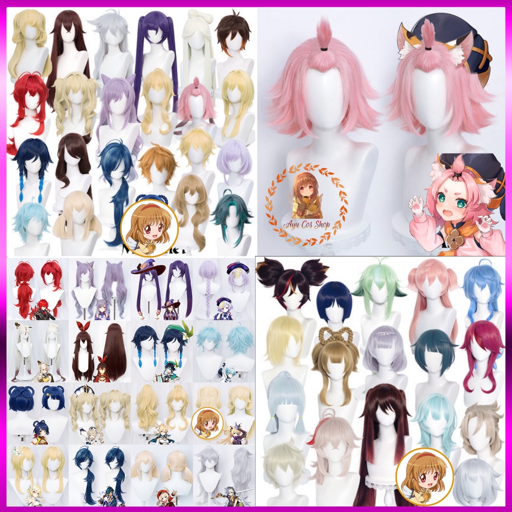 [Có sẵn - Order] wig cosplay Genshin tóc giả Raiden Venti Lumine Eula Kazuha zhongli Xiao Childe
