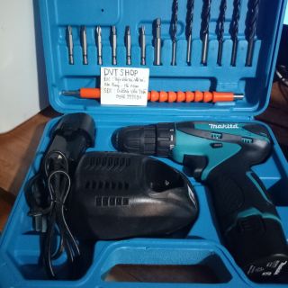 Máy khoan pin - khoan pin 12v kèm theo tặng mũi bắn vít - khoan 12v