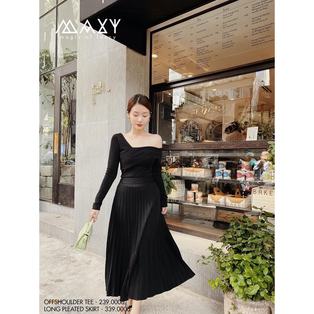 Áo trễ vai tay dài offshoulder tee Maxy Workshop
