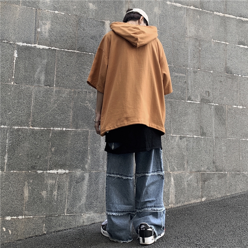 Áo hoodie tay ngắn dáng rộng thời trang cho nam | BigBuy360 - bigbuy360.vn