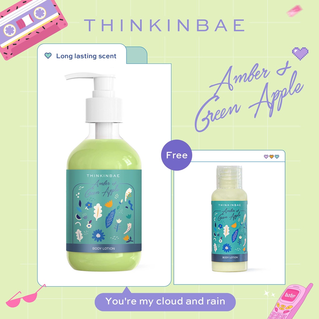 Body Lotion Thinkinbae Hương Amber & Green Apple 300ml