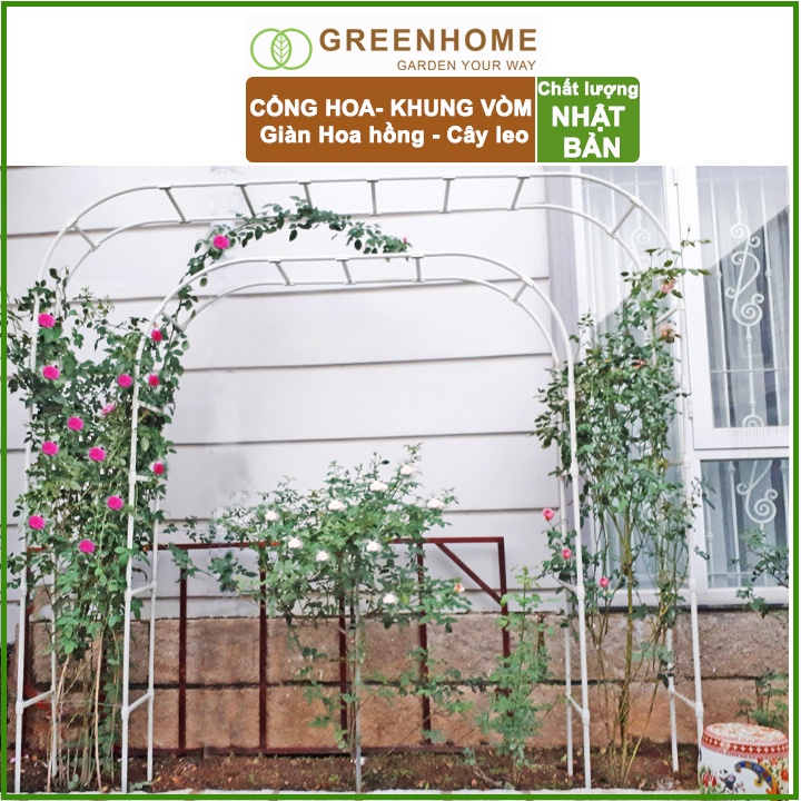 Khung vòm hoa hồng leo, Nhật Bản, Daim, D120xR30xC225cm, dễ lắp ráp, độ bền 5 năm |Greenhome