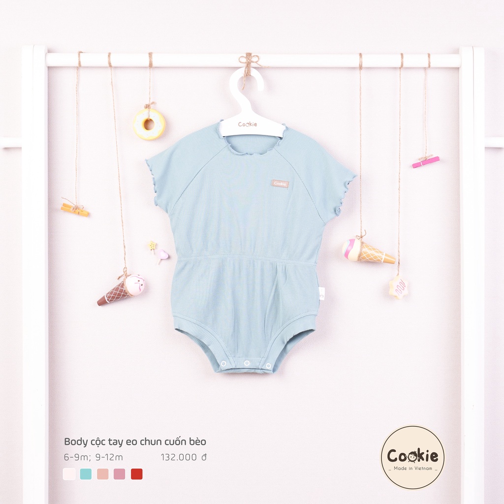 Bodysuit cộc tay eo chun cuốn bèo bé gái Cookie