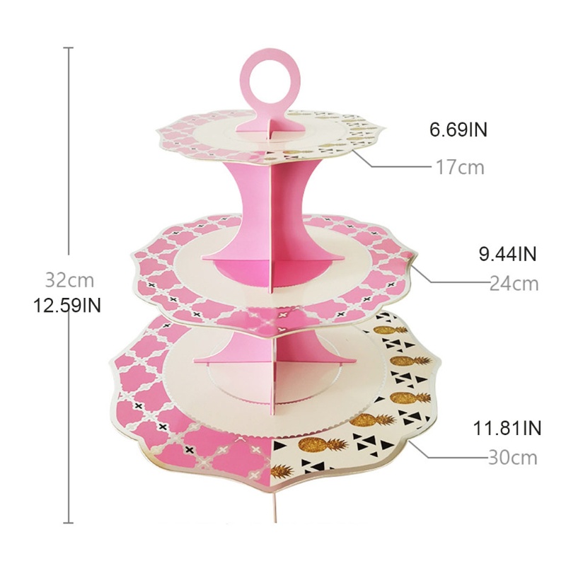 Giá Đỡ Bánh Macaron 3 Tầng Bằng Giấy Các Tông Màu Tiện Dụng