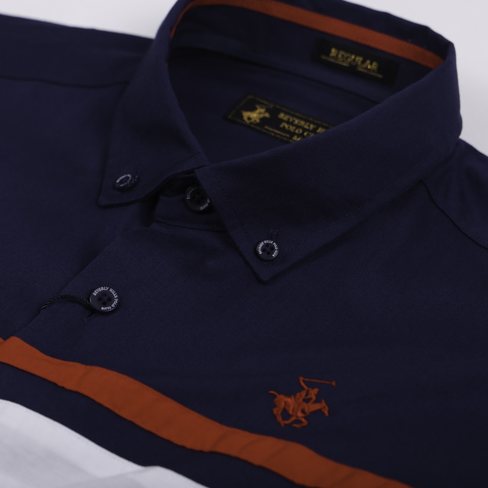 Beverly Hills Polo Club - Áo sơ mi Dài tay Nam Regular Fit Navy NV- BHPC CMRSS22TL012