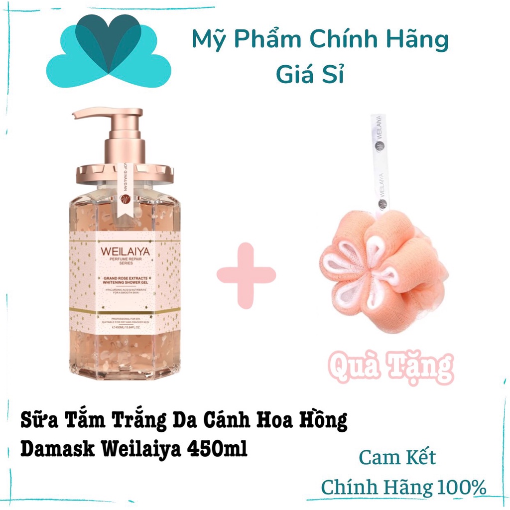 Sữa Tắm Trắng Da Cánh Hoa Hồng Damask Weilaiya 450ml