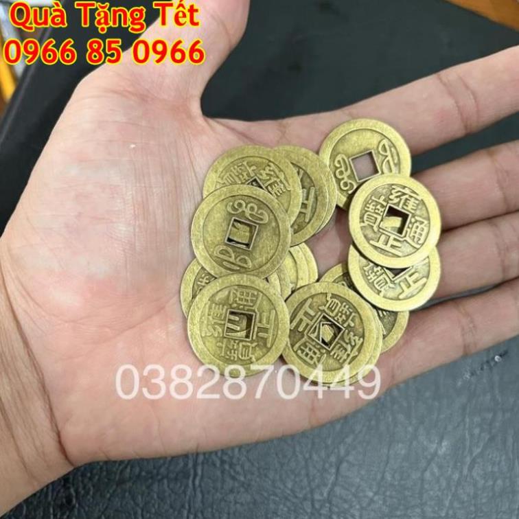 Đồng Xu Ngũ Đế Phong Thuỷ Combo Túi 100 Xu Cổ Âm Dương