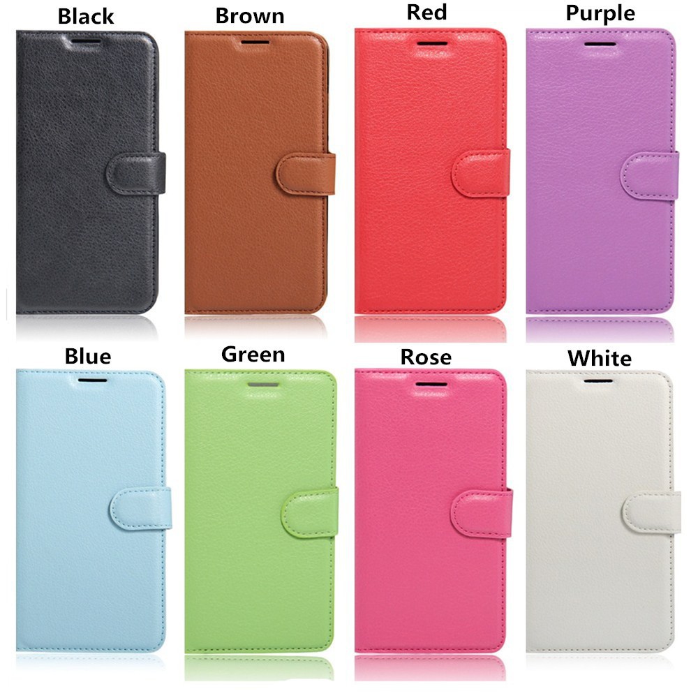 Bao da điện thoại dạng ví màu trơn cho BlackBerry Key 2 LE/Key2 Lite