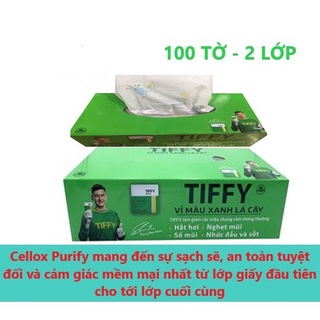 Khăn giấy rút lụa Cellox Purify, mềm dai, tiện lợi - Hộp 100 tờ.