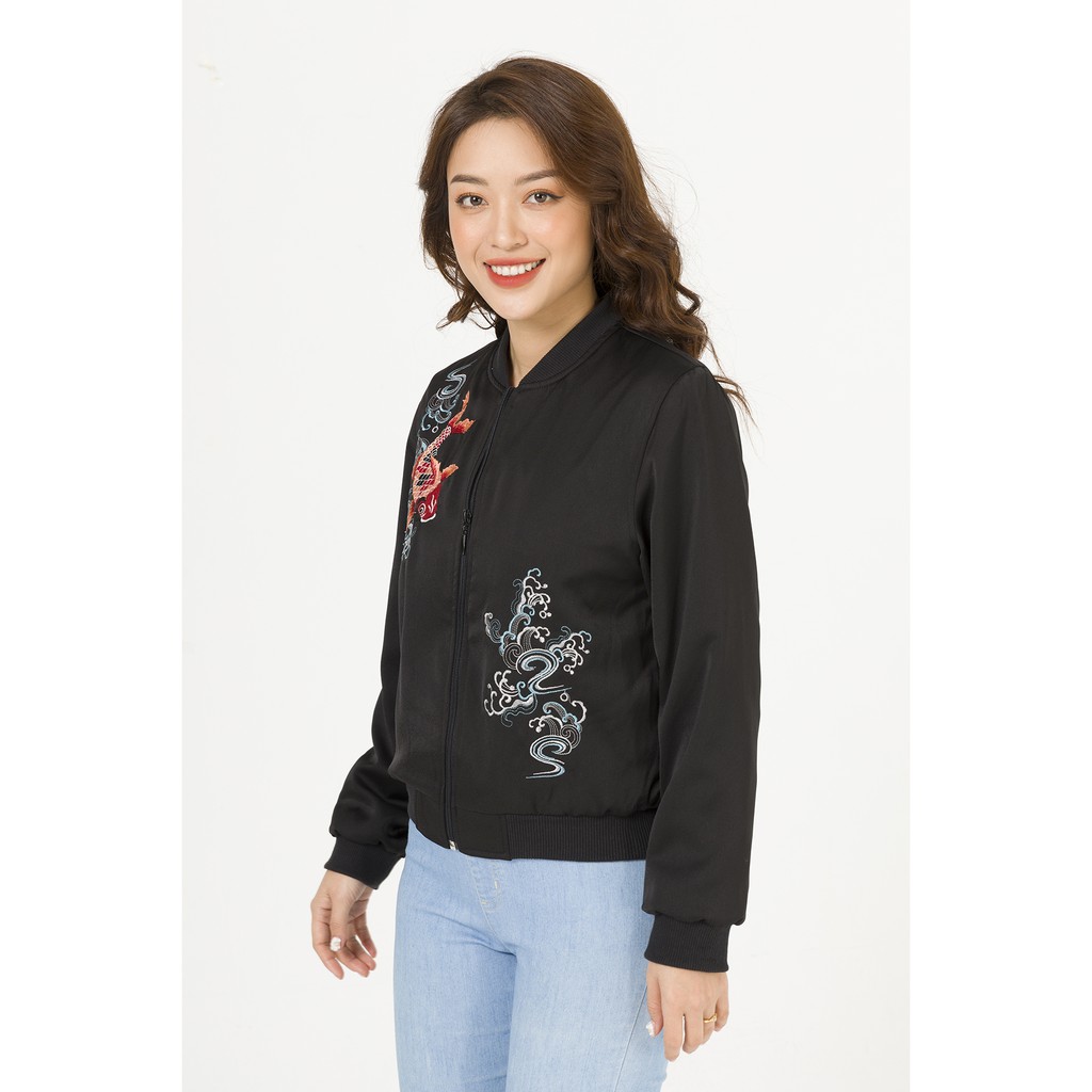 Áo bomber thêu LAMER L65O19T023-S1400 (Đen) | BigBuy360 - bigbuy360.vn