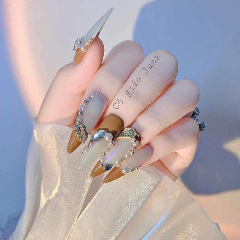 Bi nail trang trí móng vàng bạc mix size 6 ô- Cheap Nail