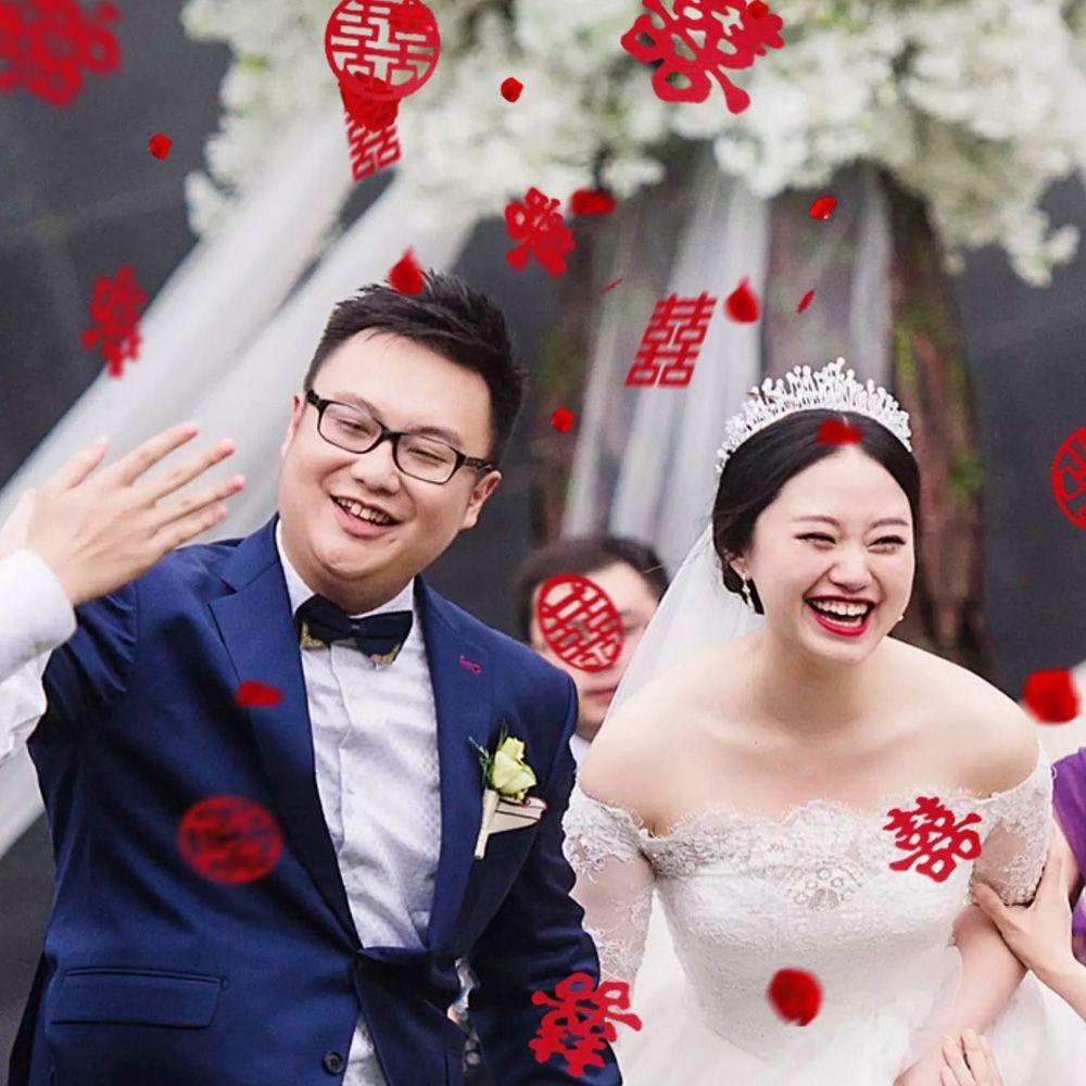 Set 150 Miếng Dán Hình Trái Tim Phong Cách Trung Hoa Dùng Trang Trí Đám Cưới