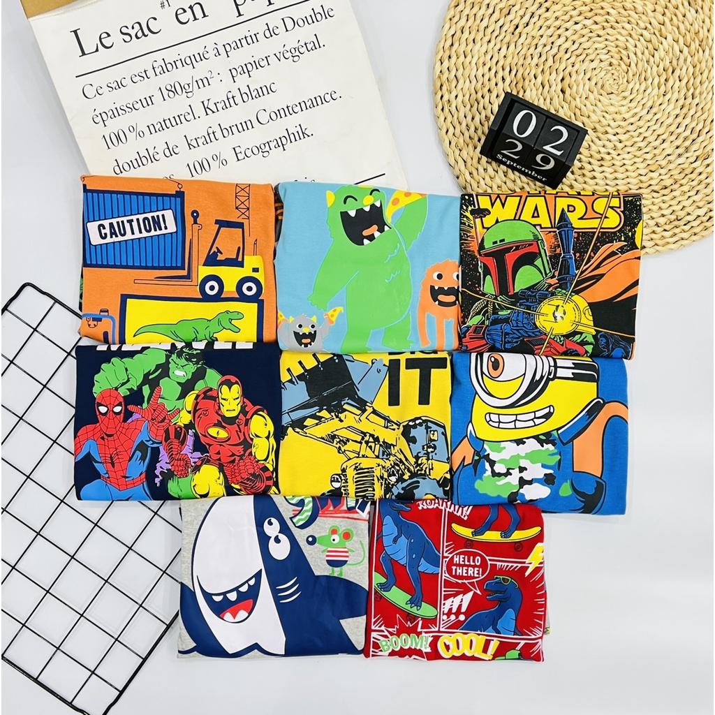 Đồ bộ bé trai tay ngắn quần dài thun cotton vnxk 22 42kg J498