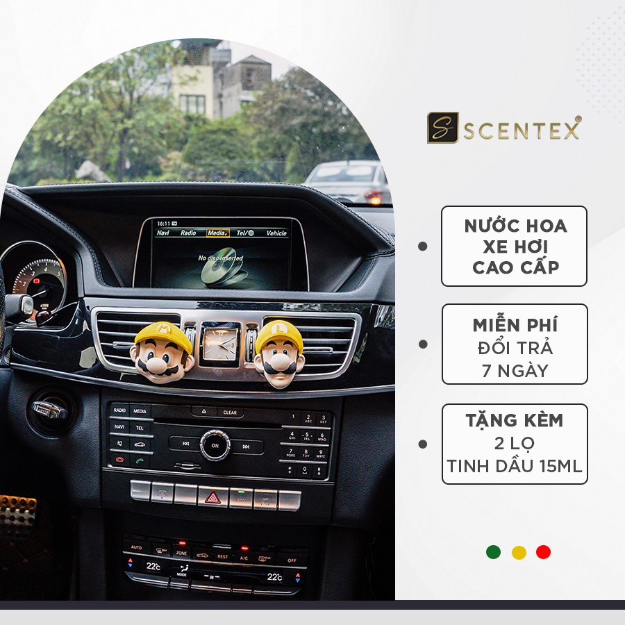 nước hoa ô tô kẹp cửa gió Scentex, khử mùi nội thất ô tô, chống say xe, thoải mái tinh thần, nước hoa xe hơi cao cấp