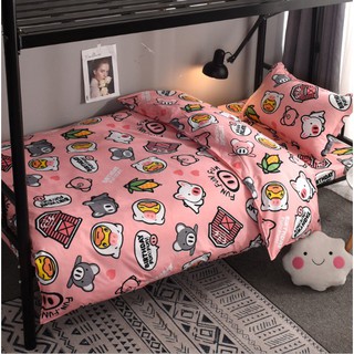 Bộ Chăn Phao Kèm Ga Và Vỏ Gối Mẫu LỢN HỒNG CUTE VÔ ĐỐI