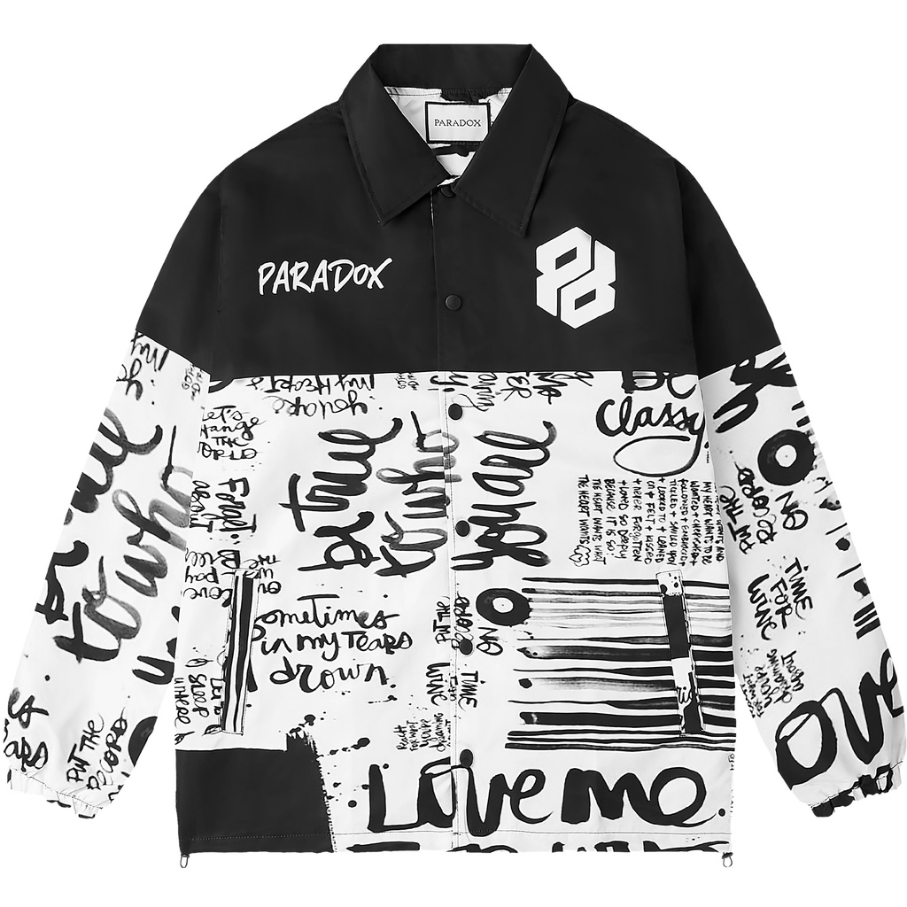 Áo khoác dù 2 lớp Paradox form rộng - Unisex - In hình - LOVE LETTER