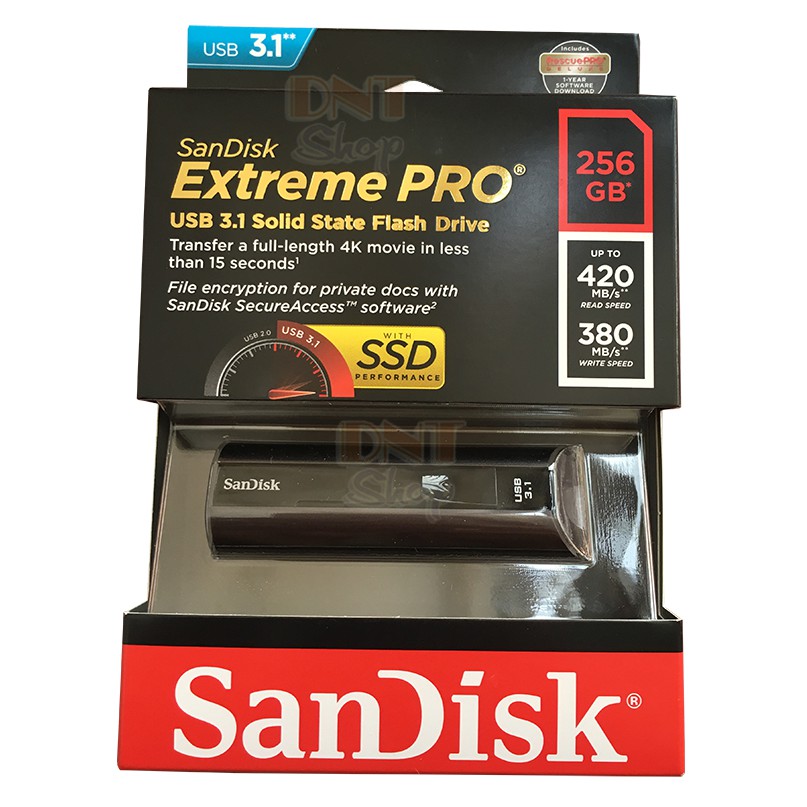 USB 3.2 3.1 SanDisk Extreme Pro CZ880 256GB 420MB/s (SDCZ880-256G-A46)