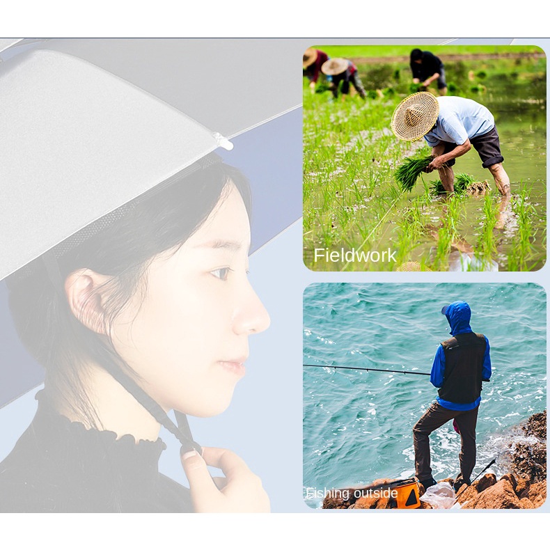 Dù Đội Đầu Che Nắng Cỡ Lớn Có Thể Gấp Gọn Cho Người Lớn/Trẻ Em