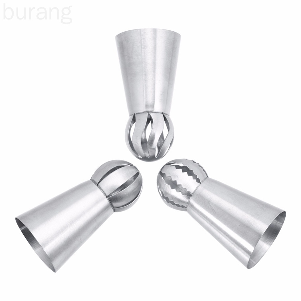 Set 3 đầu bắt bông kem trang trí bánh bằng thép không gỉ tiện dụng