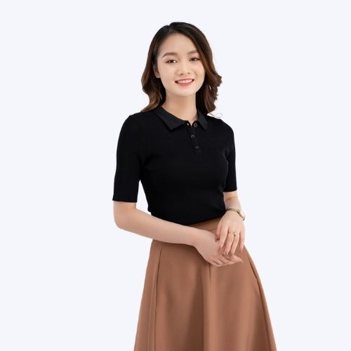 Áo len nữ YODY có cổ polo kiểu tay lỡ co giãn, mền mịn ALN4036