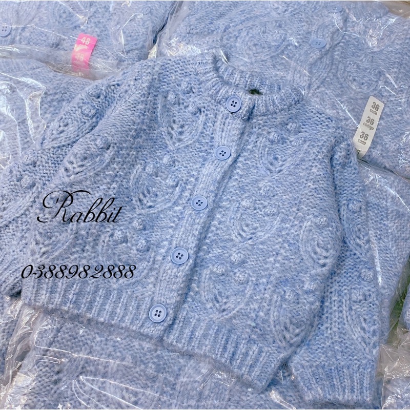 Cardigan len xanh vặn thừng