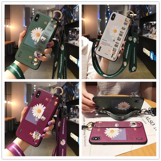 Ốp Điện Thoại Họa Tiết Hoa Cúc Có Dây Đeo Tay Cho Iphone 12 Pro Max Xr Xs Max Xsmax