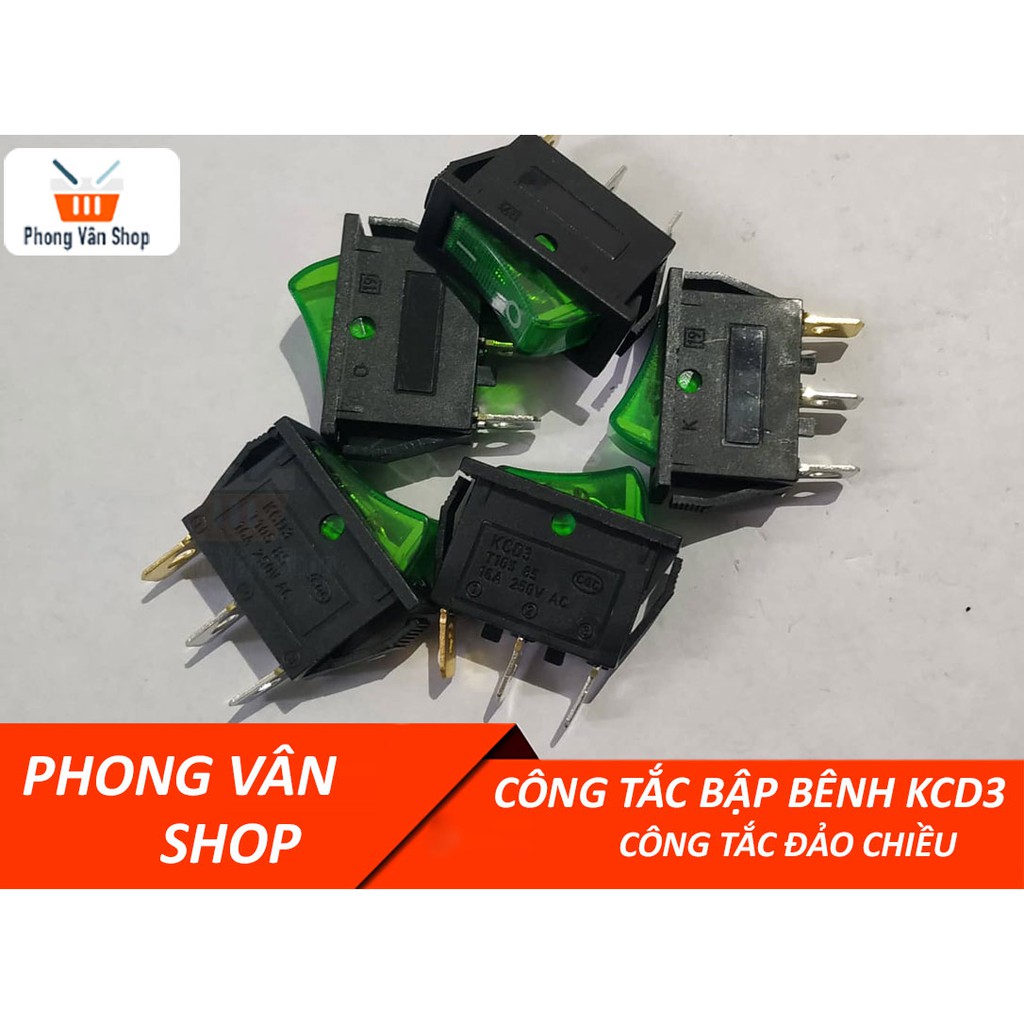 10 Công tắc bập bênh KCD3 16A- Có bóng báo sáng trạng thái - ON-OFF